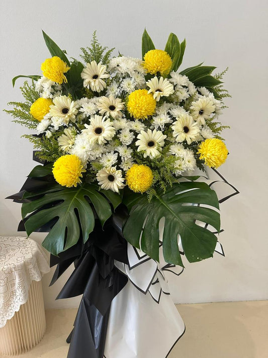 Eternal Calm · 黄白追思花篮