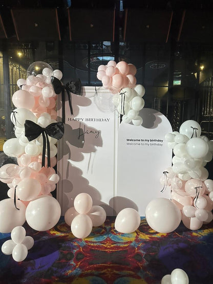 Soft Blush Dream · 粉白生日派对布置