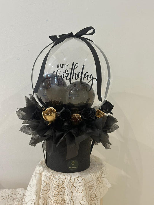 Midnight Luxe · 黑金奢华现金气球花礼