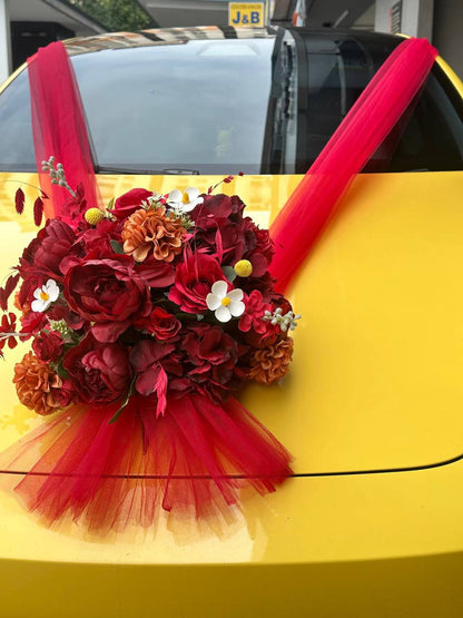 仿真花新娘车装饰 • Artificial Flower Bridal Car Decoration