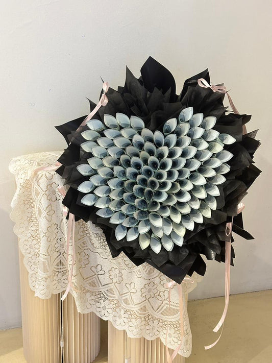 Obsidian Wealth Bloom · 黑曜盛放现金花束