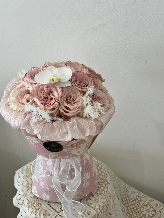 Vintage Blush Bloom Box · 复古裸粉玫瑰花盒