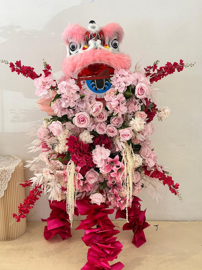 Pink Lion Prosperity Stand｜粉狮开运开业花篮