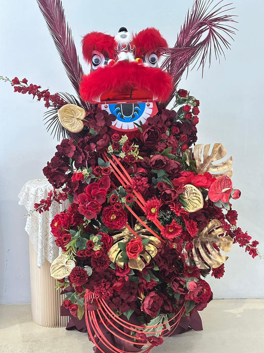 Imperial Red Lion Stand｜帝王红狮开业花篮