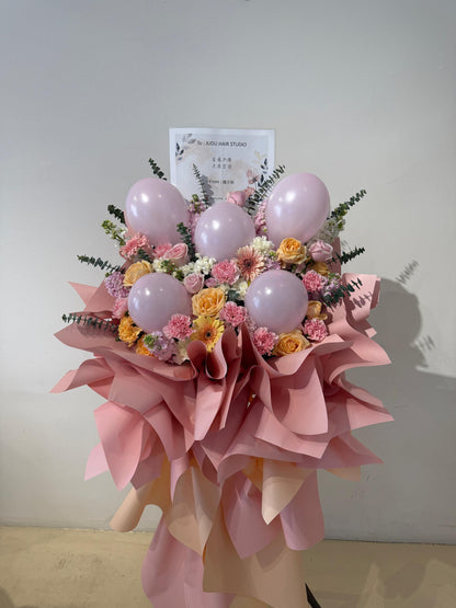 Pastel Bloom Balloon Stand · 梦幻粉调气球花架