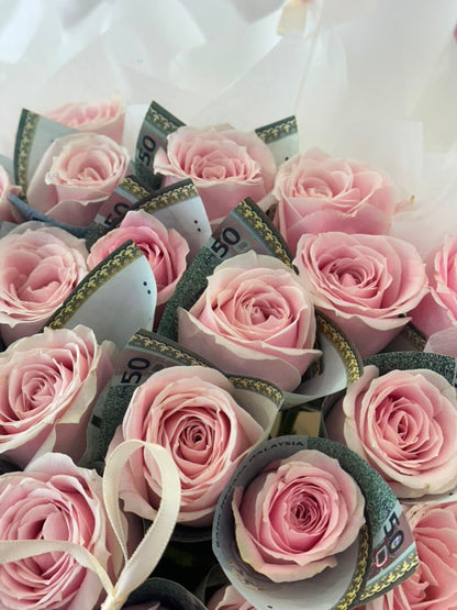 Rosé Fortune · 玫瑰财语钞票花束