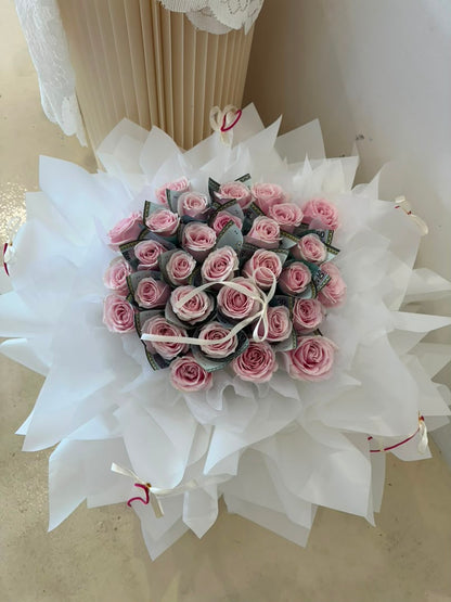 Rosé Fortune · 玫瑰财语钞票花束