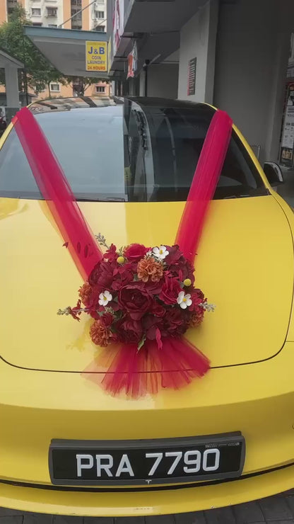 仿真花新娘车装饰 • Artificial Flower Bridal Car Decoration