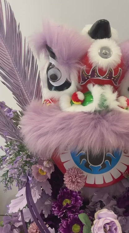 Amethyst Lion Prosperity Stand｜紫狮鸿运开业花篮