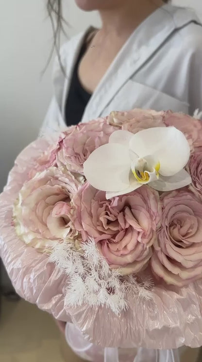 Vintage Blush Bloom Box · 复古裸粉玫瑰花盒