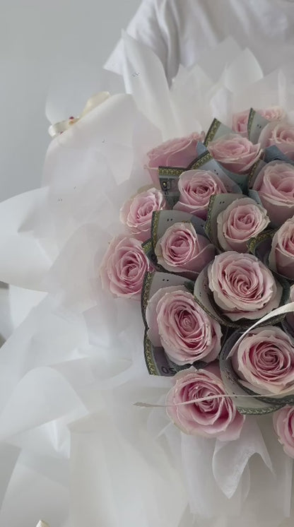 Rosé Fortune · 玫瑰财语钞票花束
