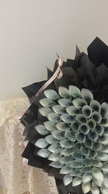 Obsidian Wealth Bloom · 黑曜盛放现金花束