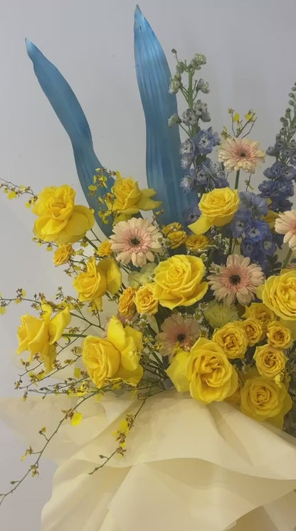 Sunshine Bloom Stand · 阳光绽放开业花篮