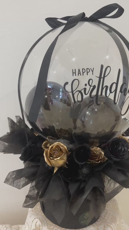 Midnight Luxe · 黑金奢华现金气球花礼
